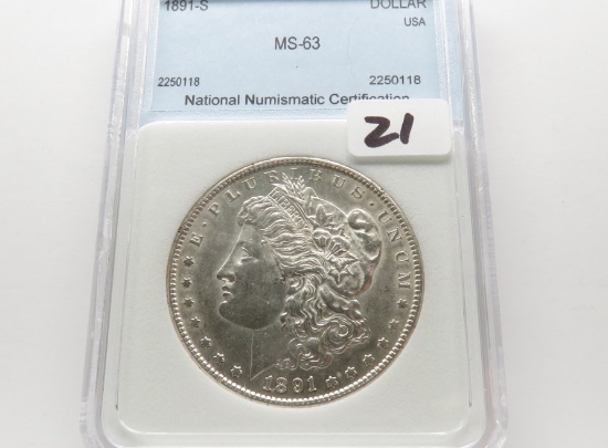 Morgan $ 1891-S NNC Mint State