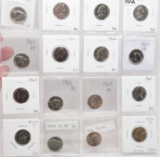 16 PF & Full Step Jefferson Nickels: 1955, 57, 59, 60, 2-61, 2-62, 2-63, 2-64, 2000S, 38FS, 46FS, 50