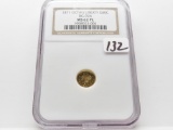 California Gold 50 cent Octagonal 1871 NGC MS62 Prooflike BG-924