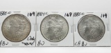 3 Morgan $ 1885-O CH BU Litely toned; 1884-O BU; 1885-O CH BU