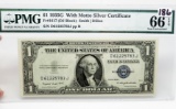 $1 Silver Certificate 1935G with motto, SND61225783J,  PMG Gem 66 EPQ