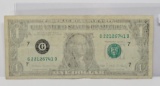 $1 FRN ERROR Note 1969, missing second printing obv, VG