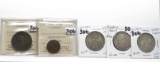 Mix: Great Britain Half Penny 1799 ICCS VF corr, Farthing 1869 ICCS F; 3 Austrian Silver 1 Florin Un