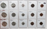 1954 PDS Unc/BU Year Set, 15 Coins in 2x2