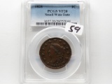 Liberty Head Large Cent 1828 PCGS VF20 Small Wide Date