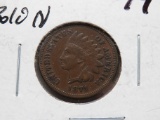 Indian Cent 1871 Very Fine Bold N (Better date)