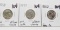 3 Buffalo Nickels:1937D CH BU luster album toning, 37S Unc luster album toning, 1938D Gem BU