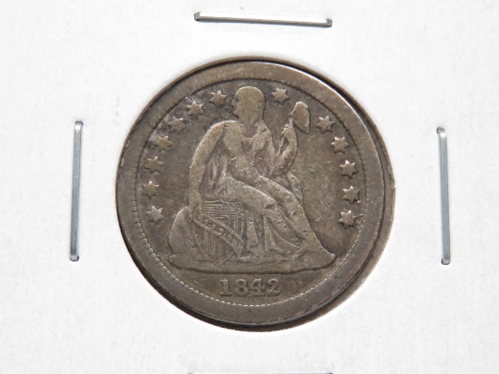 Seated Liberty Dime 1842-O VF