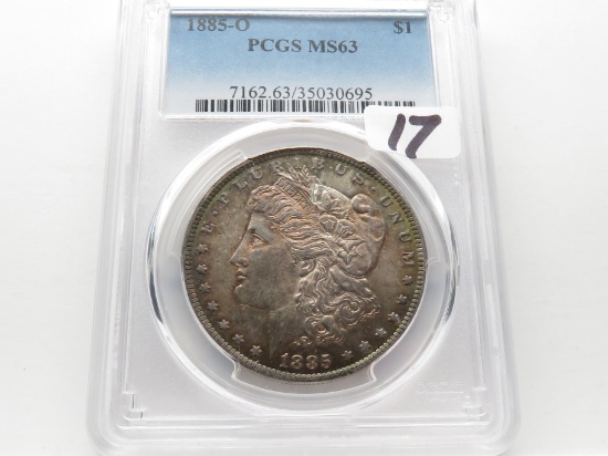 Morgan $ 1885-O PCGS MS63 nice toning