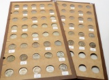 Jefferson Nickel Set, 72 Coins, 1938-1965, in 2 Wayte Album pages.  Beautiful BU set, some with attr