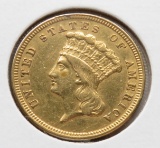 Indian Head $3 Gold 1854 EF 1st Year (Only 136,618 minted)
