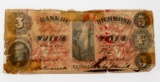 November 1861 Bank of Richmond $5 Obsolete Note, SN535, AG, RARE