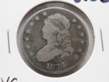 Capped Bust Quarter 1824 VG old cleaning