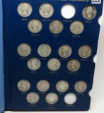 Whitman Classic Washington Qtr Album, 1932-64D, 77 Silver Coins avg circ. 32D AG. NO 32S, 40D, 46S,