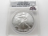 American Silver Eagle 2010 ANACS MS70 First Day of Issue