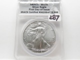 American Silver Eagle 2016 ANACS MS70 First Day of Issue
