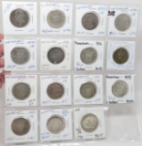 15 Netherlands Silver 1 Gulden: 1848, 1860, 3-1892, 1911, 16, 23, 2-24, 31, 38, 40, 2-44