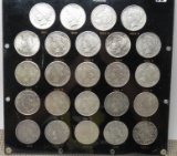 Peace $ Set in Capitol Plastic, 24 Coins, 1921-1935S, few Unc (23, 27, 35), many cleaned. 1921 F cle