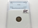 Silver Three Cent 1857 NNC CH AU