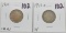 2 Liberty V Nickels: 1910 CH AU, 1912D VF