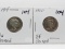 2 Buffalo Nickels Cleaned 1919 AU & 1920 EF