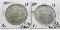 2 Morgan $ 1884-O AU (?Vam Cleaned) & 1889 AU (Rim bump, few tone spots)