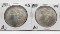 2 Morgan $ AU 1882 & 1889
