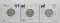 3 Buffalo Nickels: 1930S AU, 1936 CH AU, 1937D Unc