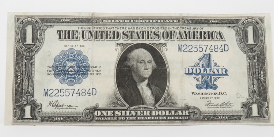 $1 Silver Certificate 1923 "Horse Blanket", FR237, SN M22557484D, VF