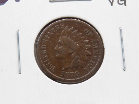Indian Cent 1870 VG, better date