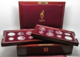 Commemorative Centennial Olympic Games 1995 - 1996 16 Coin Gold & Silver Proof set Packaged in a che