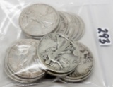 Silver 20 Walking Liberty Half $: 10-1941, 10-1942