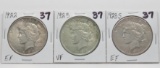 3 Peace $:  1922 EF, 1923 VF, 1923S EF