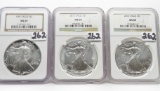 3 NGC MS69 American Silver Eagles: 1987, 2012, 2013