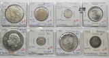 8 Different Silver World Coins, 2.2oz, 8 Countries