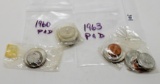 2 US Mint Sets (10 Coins each) in cello bags: 1960 P&D, 1963 P&D