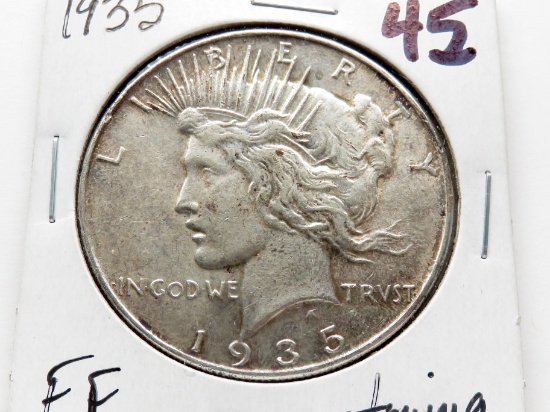 Peace $ 1935 EF toning better date