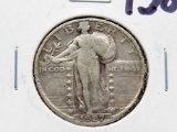 Standing Liberty Quarter 1927S VG rev scratches, better date