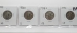 4 Standing Liberty Quarters: 1928 CH VG, 28D G, 28S VG, 30 VF