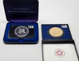 2 Bicentennial 1973 Adams/Henry Medals in holders, 1 Sterling Silver