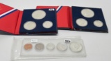Mix:  2-1976 Silver 3 Coin Bicentennial Proof Sets; 1964D Year Set, 5 Coin in holder