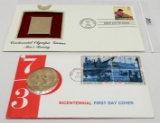 2 First Day Covers: 1973 Bicentennial; 1996 Olympic Men's' Rowing