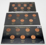 3-1982 Lincoln Cent Type Cards, 7 Coins Each  Unc-BU