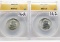 2 ANACS Washington Quarters Silver: 1935 MS62, 1940S MS63