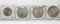 4 Mexico .720 Silver BU: 50 Cent 1943M, 2-1 Peso (1943M, 1945M), 5 Peso 1948