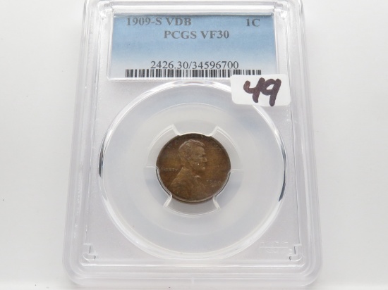 Lincoln Cent 1909-S VDB PCGS VF30 KEY DATE