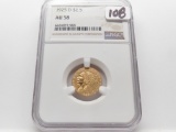 Indian Head $2 1/2 Gold Quarter Eagle 1925D NGC AU58