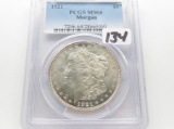 Morgan $ 1921 PCGS MS64, rev top edge slab damage-coin unaffected