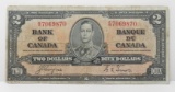 $2 Bank of Canada 1937, SN 7069870, Fine
