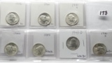 7 Gem BU Silver Washington Quarters: 1935, 41, 41S, 44, 45, 45D, 46D